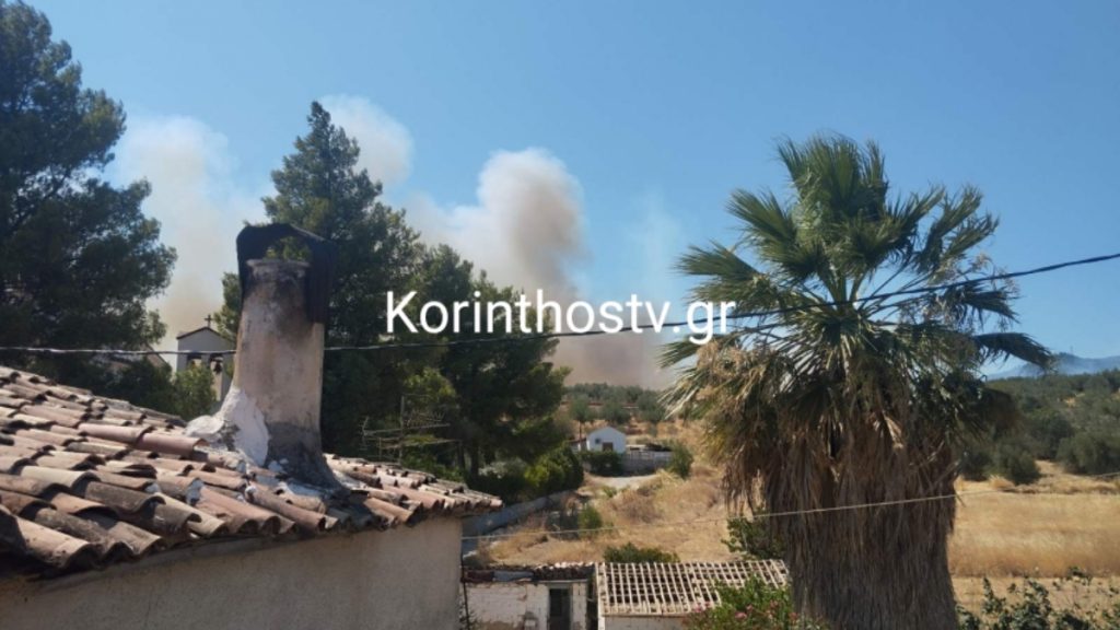 Φωτιά σε αγροτοδασική έκταση στην Αρχαία Νεμέα – Επιχειρούν 7 εναέρια μέσα (Βίντεο)