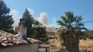 Φωτιά σε αγροτοδασική έκταση στην Αρχαία Νεμέα – Ήχησε το 112 για εκκένωση οικισμού (Βίντεο)