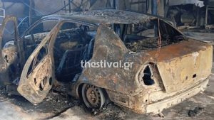 Θεσσαλονίκη: Πυρκαγιά σε συνεργείο στα Λαγυνά – Ζημιές χωρίς κινδύνους για κατοικίες (εικόνες, βίντεο)