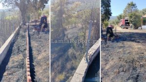 Φθιώτιδα: Φωτιά στην περιοχή Γλύφα –  Οι φλόγες «έγλειψαν» την εκκλησάκι της Αγίας Αικατερίνης (Εικόνες)