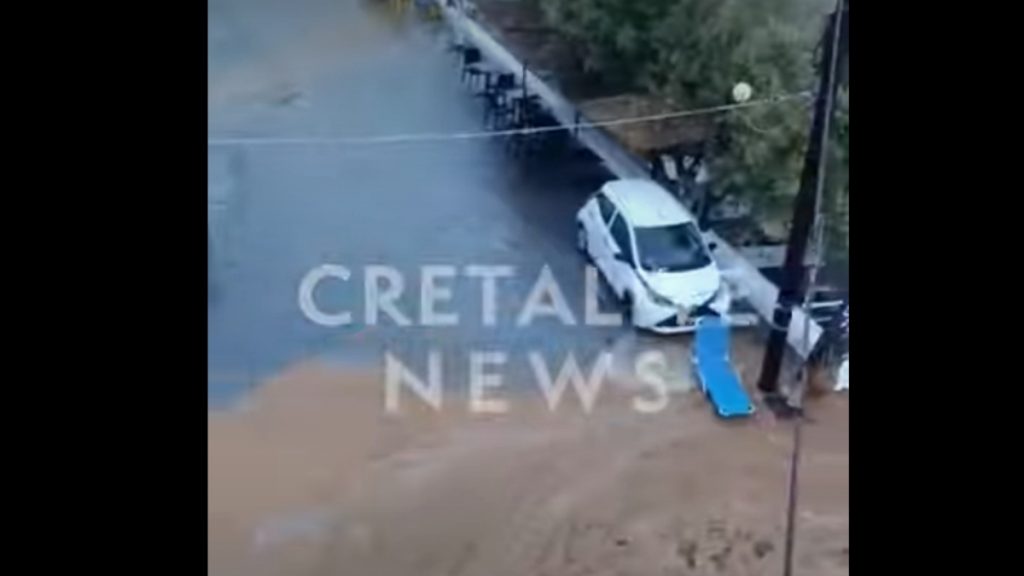 Ηράκλειο: Κατολισθήσεις και πλημμύρες από την έντονη βροχόπτωση (βίντεο)