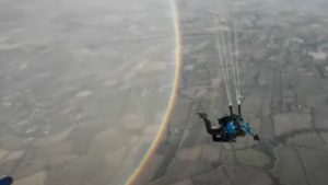 Βρετανία: Το κυκλικό ουράνιο τόξο που κατέγραψαν αλεξιπτωτιστές – Η εξήγηση Κολυδά, δείτε το βίντεο