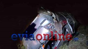 Εύβοια: Αυτοκίνητο «τούμπαρε» μετά από εκτροπή