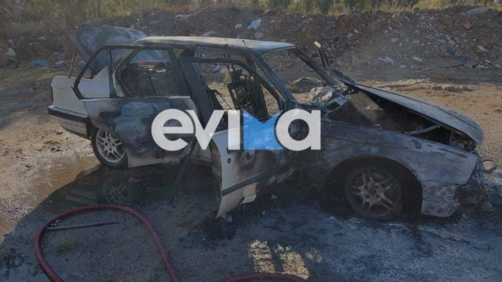 Εύβοια: Στις φλόγες αυτοκίνητο στην Λάμψακο (φωτογραφίες)