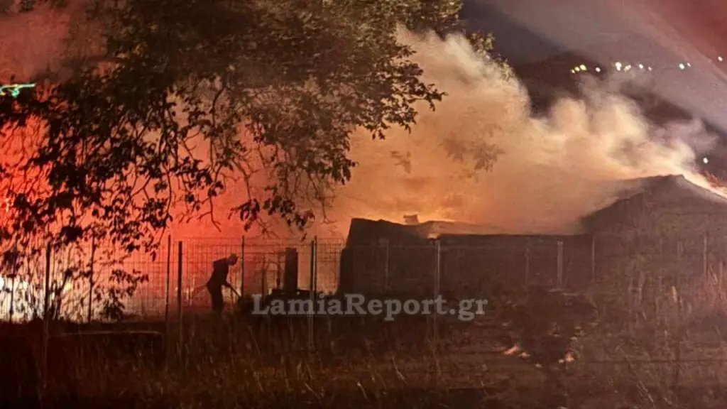 Φωτιά σε αποθήκη στη Μακρακώμη Φθιώτιδας