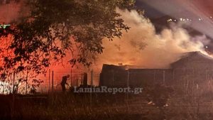 Φωτιά σε αποθήκη στη Μακρακώμη Φθιώτιδας