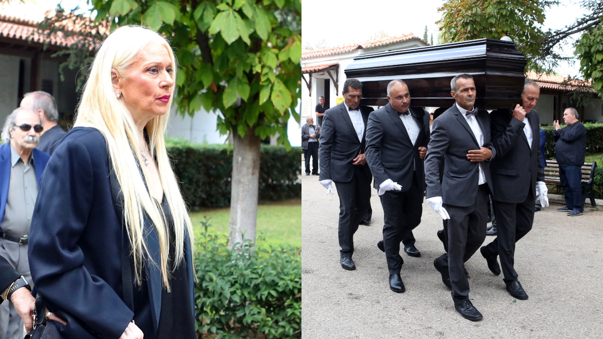 Γιώργος Νιάρχος: Συντετριμμένη στην κηδεία του η σύζυγός του, Μάρα Θρασυβουλίδου (pics)