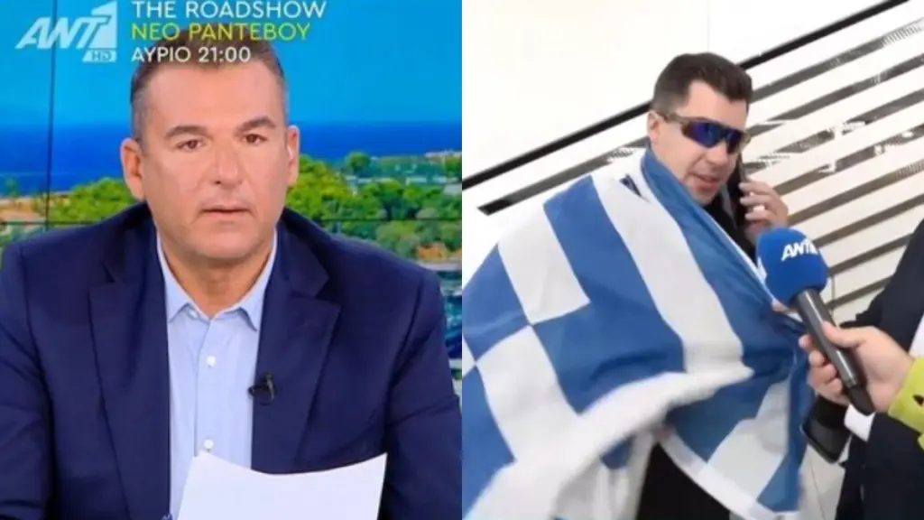 Γιώργος Λιάγκας: Έξαλλος με τον Τάσο Ποτσέπη που τυλίχτηκε με την ελληνική σημαία –  «Κλείστε τον»