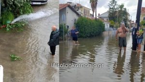 Μεσολόγγι: «Βούλιαξε» από την κακοκαιρία (Βίντεο)