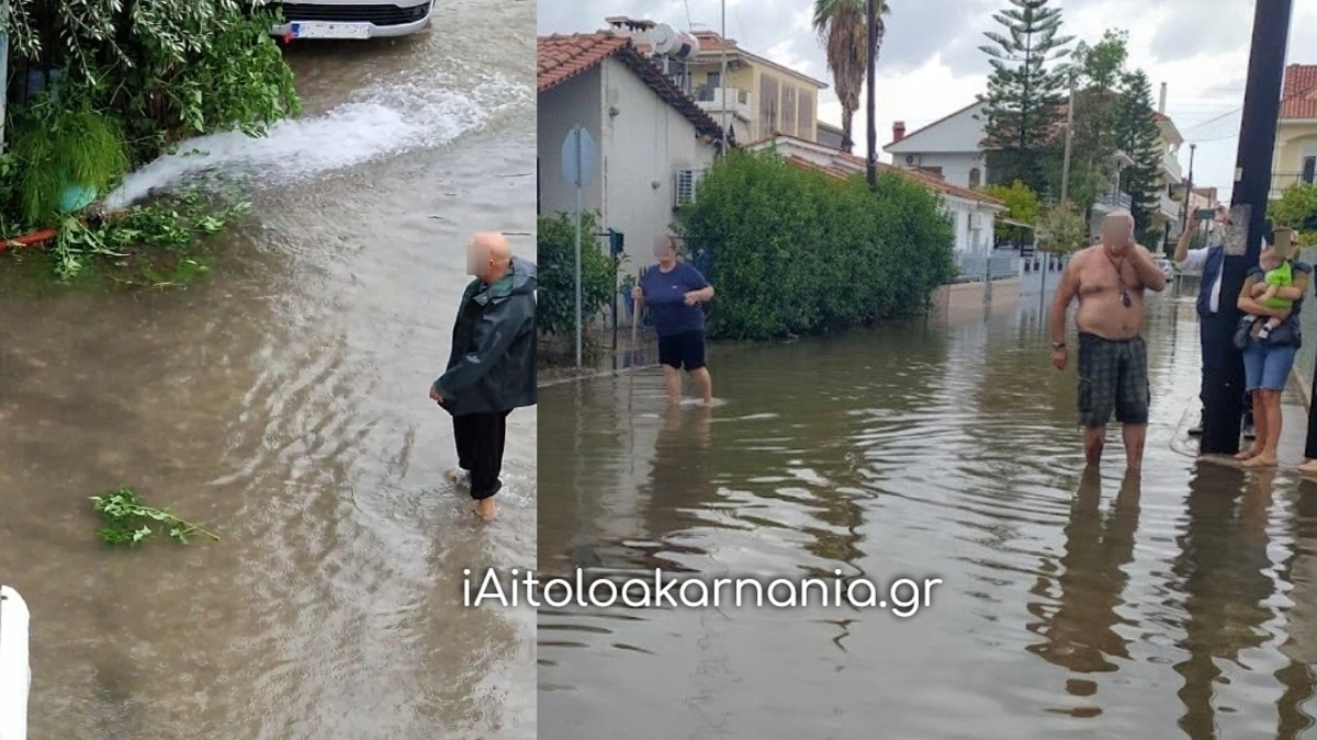 Μεσολόγγι: «Βούλιαξε» από την κακοκαιρία (Βίντεο)