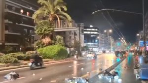 Πανόρμου: Μολότοφ και φωτιά σε κάδο μετά την πορεία για την Παλαιστίνη στο κέντρο της Αθήνας (Βίντεο)