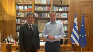 Κυριάκος Μητσοτάκης: Συναντήθηκε με τον υψυπουργό Εσωτερικών Κώστα Γκιουλέκα