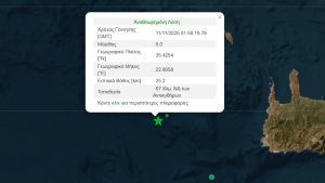 Σεισμός 5 Ρίχτερ τα ξημερώματα ανοιχτά των Αντικυθήρων – Καθησυχαστικός ο Λέκκας