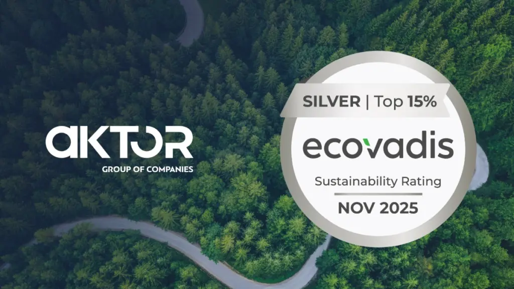 Ο Όμιλος AKTOR απέσπασε τη διάκριση “Silver Medal Award” από την EcoVadis
