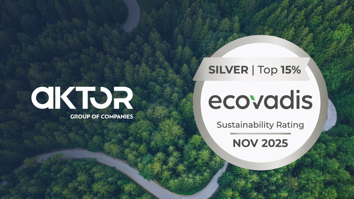 Ο Όμιλος AKTOR απέσπασε τη διάκριση “Silver Medal Award” από την EcoVadis