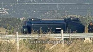 Λαμία: Σοβαρό τροχαίο μετά από φωτιά στον Ε65 – Ντεραπάρισε αυτοκίνητο (Εικόνες & Βίντεο)