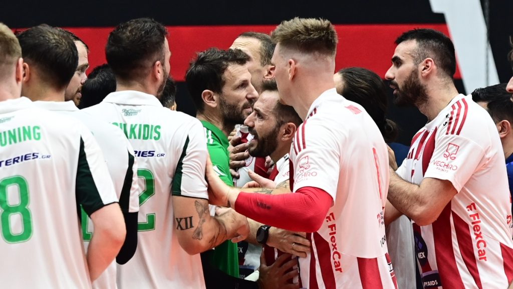 Παναθηναϊκός – Ολυμπιακός: Ένταση στο φινάλε του αγώνα της Volley League