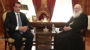 Συνάντηση Πλεύρη – Ιερώνυμου: «Επιλέγουμε τη συνεργασία με την Εκκλησία»