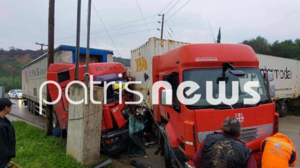 Σοβαρό τροχαίο στην Πατρών-Πύργου: Συγκρούστηκαν νταλίκες – Τραυματίστηκε ο ένας οδηγός (φωτογραφίες)