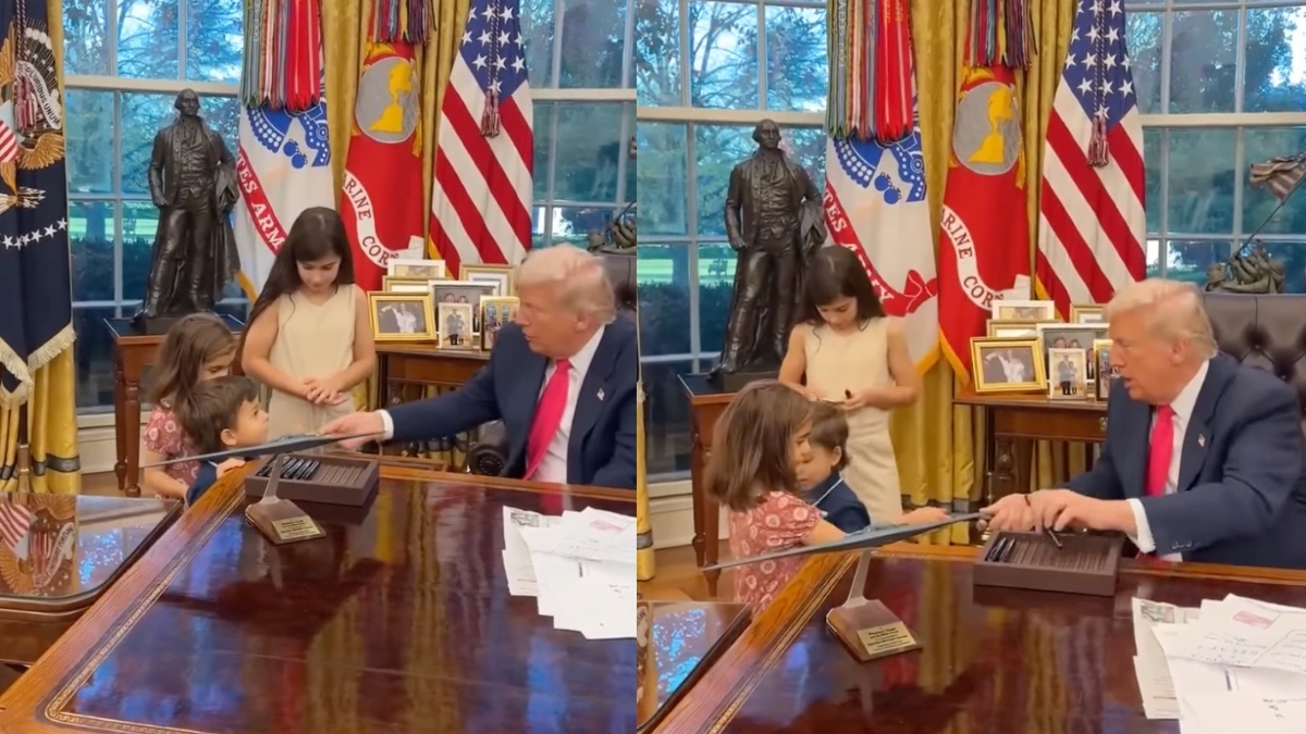 Viral στιγμιότυπο: Ο Τραμπ συστήνεται σε παιδάκι στο Οβάλ Γραφείο – «Με λένε Ντόναλντ»
