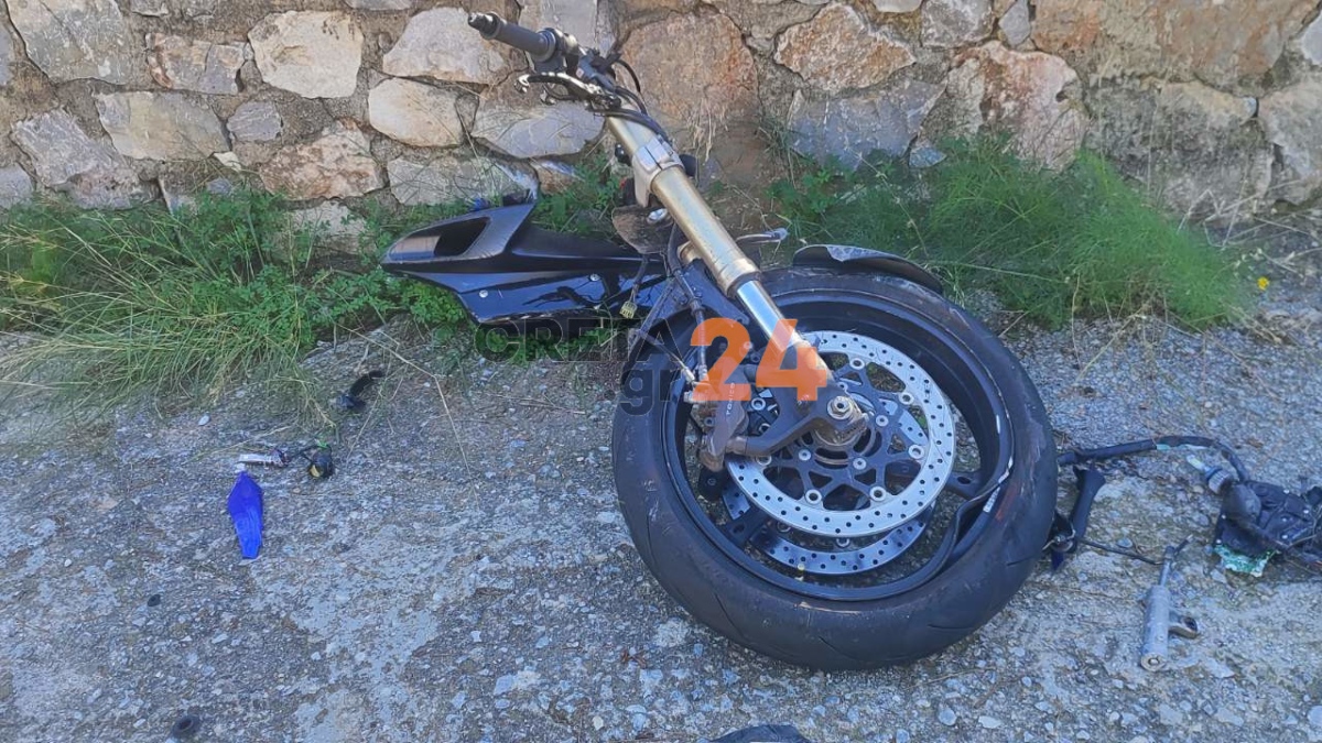 Χανιά: Σοκαριστικό τροχαίο με μηχανή – Από θαύμα σώθηκε ο οδηγός