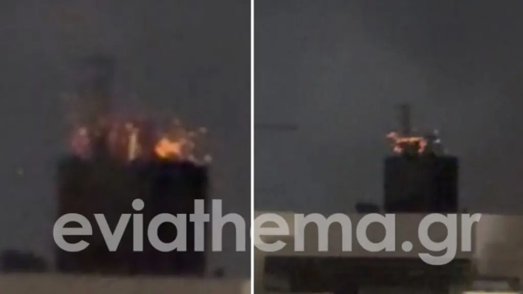 Χαλκίδα: Ξανά στις φλόγες παλιό ξενοδοχείο στο κέντρο της πόλης (βίντεο)