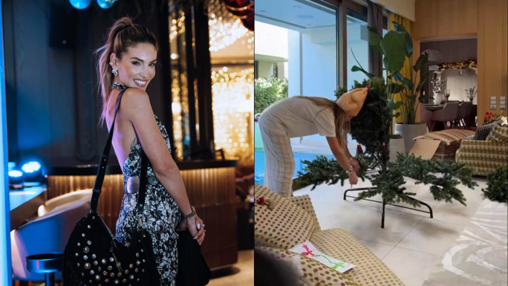 Αθηνά Οικονομάκου: Στόλισε το χριστουγεννιάτικο δέντρο με τον σύντροφό της και τα παιδιά της