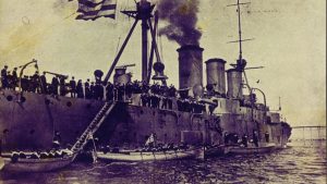 Το θρυλικό θωρακισμένο καταδρομικό «Γεώργιος Αβέρωφ» και η κατά μέτωπο επίθεση στην Τουρκική ναυαρχίδα (Εικόνα)