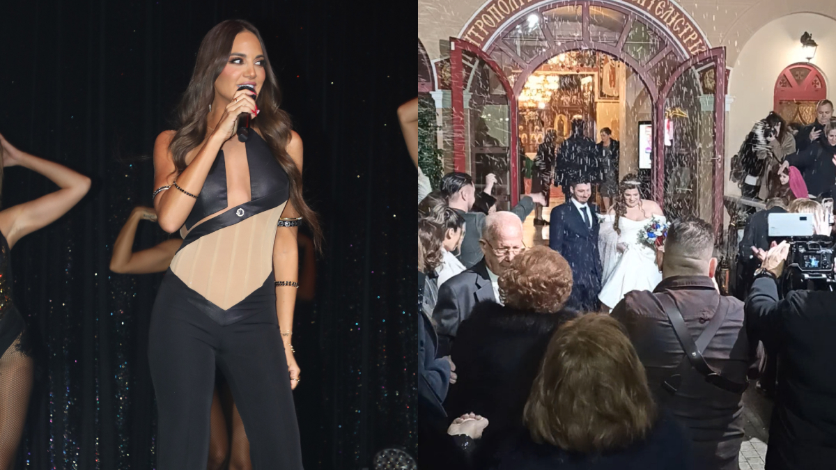 Ζευγάρι παντρεύτηκε στο Περιστέρι και δίπλα στην εκκλησία είχε συναυλία η Ρία Ελληνίδου (vid)