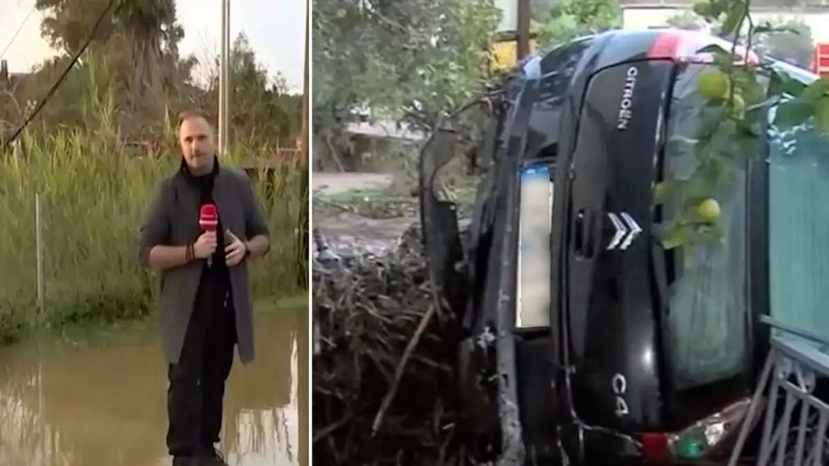 Η Κακοκαιρία Byron σαρώνει τη Μεσσηνία: Αυτοκίνητο κατέληξε σε σπίτι – Κανό αντί για αυτοκίνητα στη Φοινικούντα (Βίντεο)