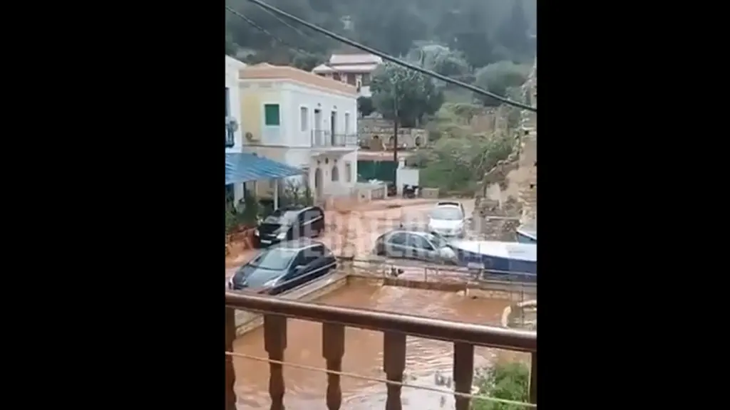 Το Καστελλόριζο “βάφτηκε κόκκινο” από την κακοκαιρία Byron – Σε κατάσταση έκτακτης ανάγκης θα κηρυχθεί το νησί (βίντεο)