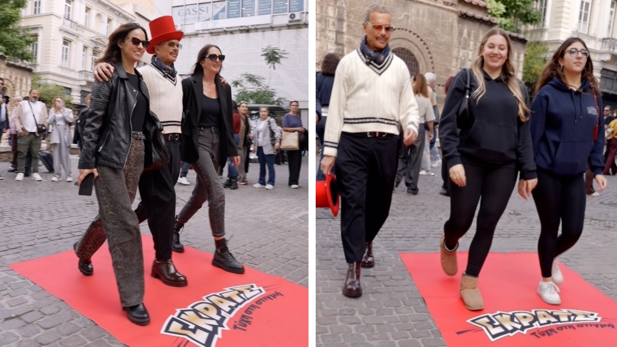 Ο Λάκης Γαβαλάς μετατρέπει την Ερμού σε πασαρέλα με το «Κόκκινο Χαλί» και το ταμπεραμέντο του