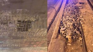 Νέα Ιωνία: Ξεκόλλησαν τσιμέντα από τη γέφυρα  στη λεωφόρο Εθνικής Αντιστάσεως – Κλειστή μια λωρίδα στο ύψος του “Αγία Όλγα” (Φωτογραφίες)