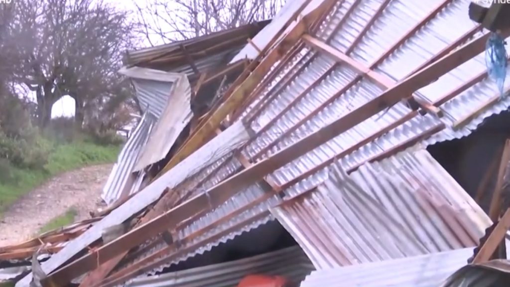 Ηλεία: Ανεμοστρόβιλος σάρωσε την Πηνεία – Κατέρρευσε στάβλος, αγνοούνται δεκάδες ζώα (βίντεο)