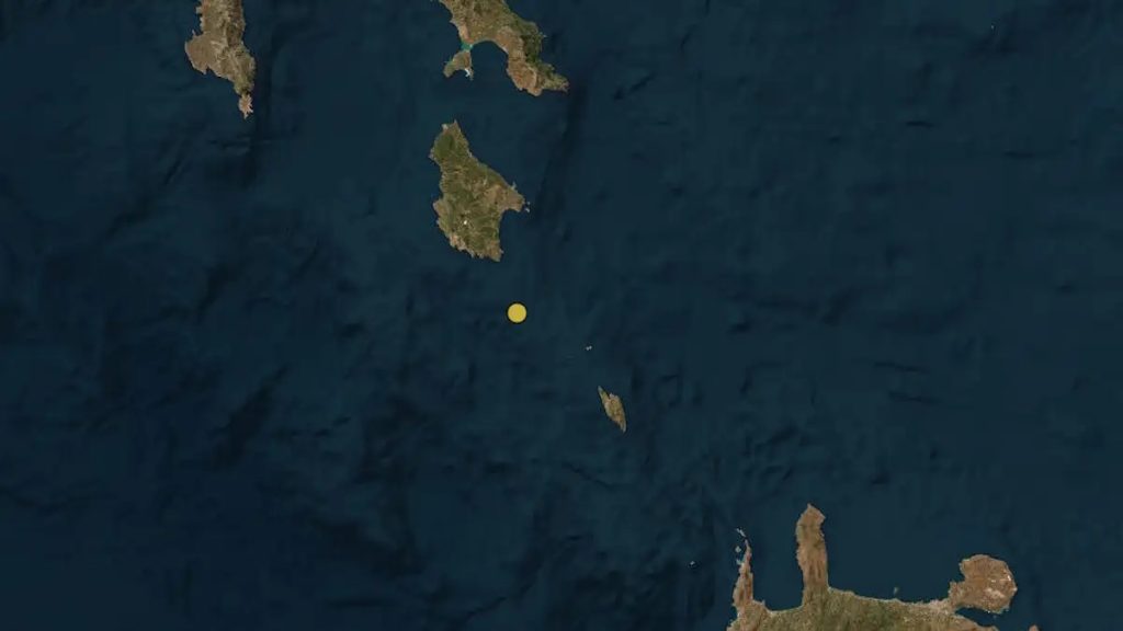 Σεισμός 3 Ρίχτερ κοντά στα Κύθηρα – Το εστιακό βάθος στα 43,3 χλμ