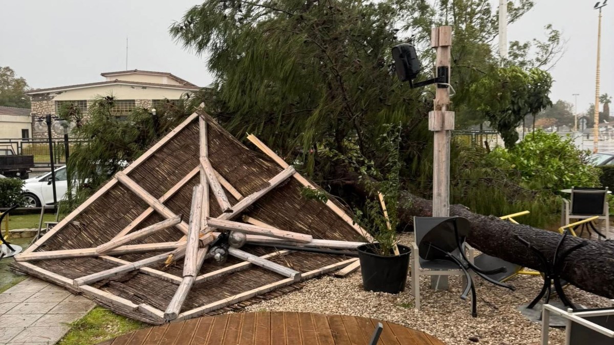 Ανεμοστρόβιλος σάρωσε το Μεσολόγγι – Ξερίζωσε δέντρα και παρέσυρε μεταλλικές κατασκευές (εικόνα +βίντεο)