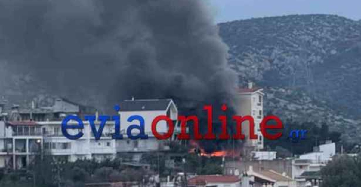 Μεγάλη φωτιά σε σπίτι στην Χαλκίδα