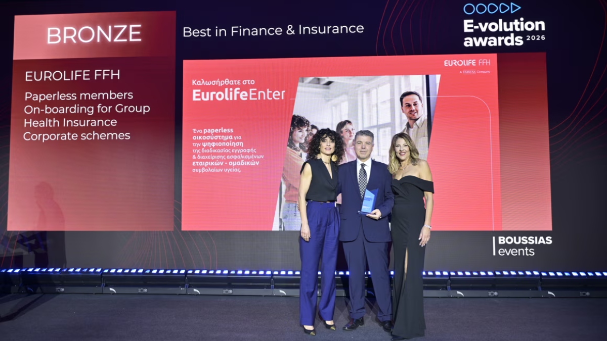 Διάκριση για την Eurolife FFH στα e-volution Awards 2026 για την πλατφόρμα EurolifeEnter