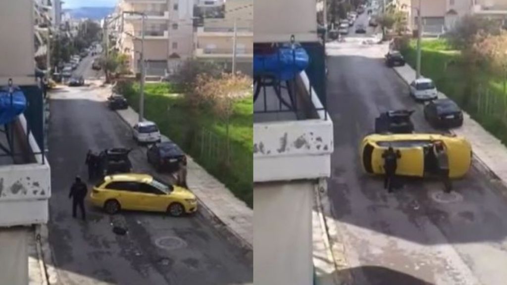 Ίλιον: Ταξί μπήκε ανάποδα σε μονόδρομο και κατέληξε αναποδογυρισμένο