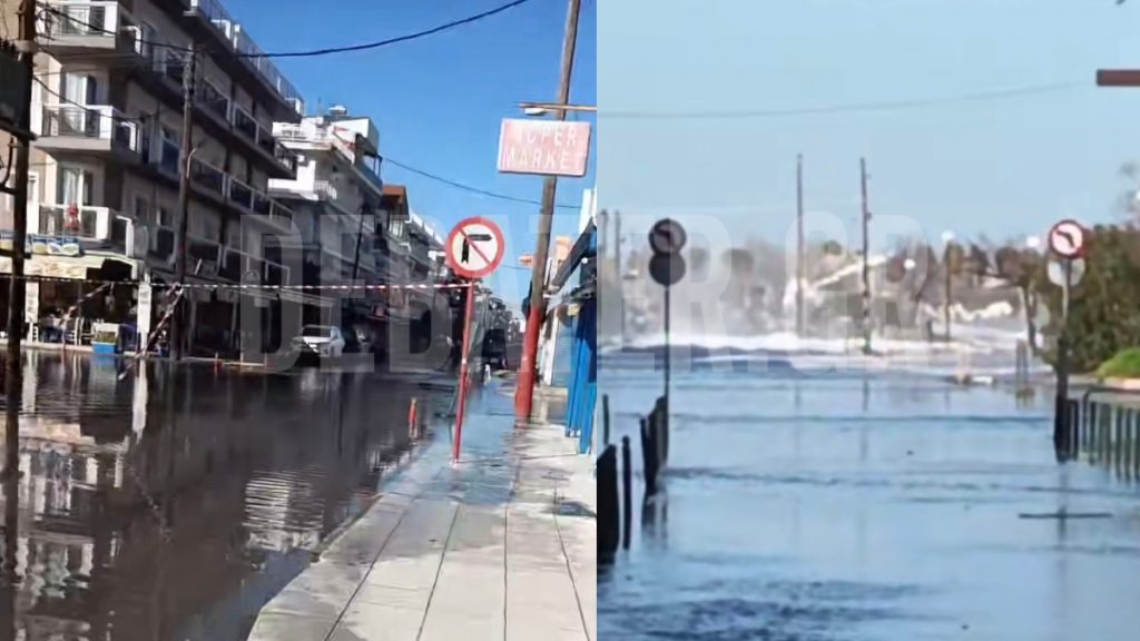 Πρωτοφανείς εικόνες στην Κατερίνη – Μπήκε μέσα στην πόλη η θάλασσα (Φωτογραφίες)
