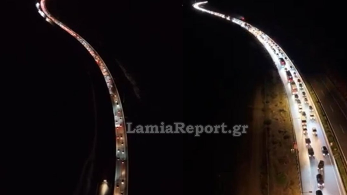 Χαμός με την έξοδο των εκδρομέων της Καθαράς Δευτέρας – Συγκλονιστικά βίντεο από drone από την εθνική οδό Αθηνών – Λαμίας