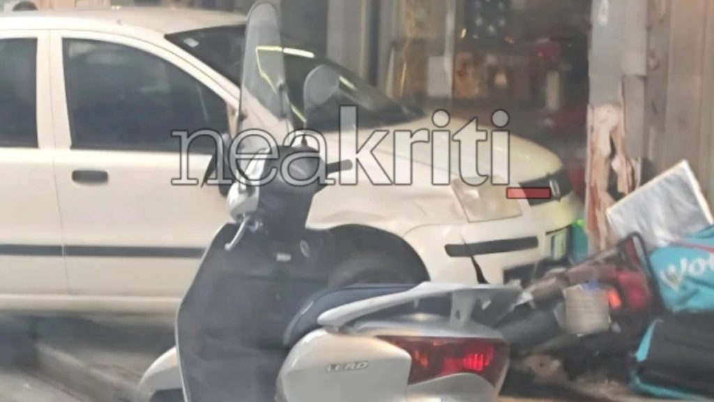 Ηράκλειο: ΙΧ κατέληξε σε πρόσοψη καταστήματος – Μεθυσμένος ο οδηγός, συνελήφθη από την αστυνομία