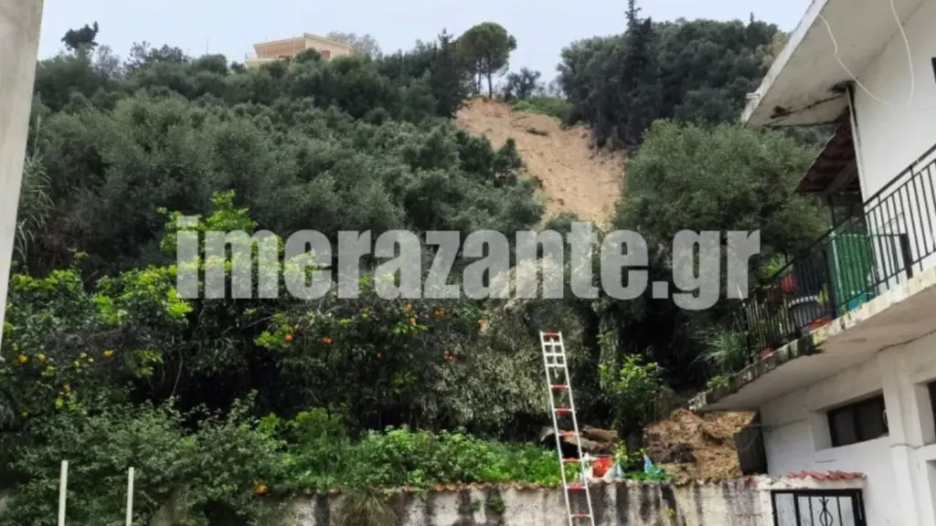 Ζάκυνθος: Κατολισθήσεις σε Αγία Τριάδα και Μπόχαλη – Εκκενώθηκαν σπίτια (Φωτογραφίες)
