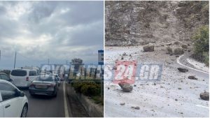 Σαντορίνη: Κατολισθήσεις βράχων «έκλεισαν» το λιμάνι του Αθηνιού