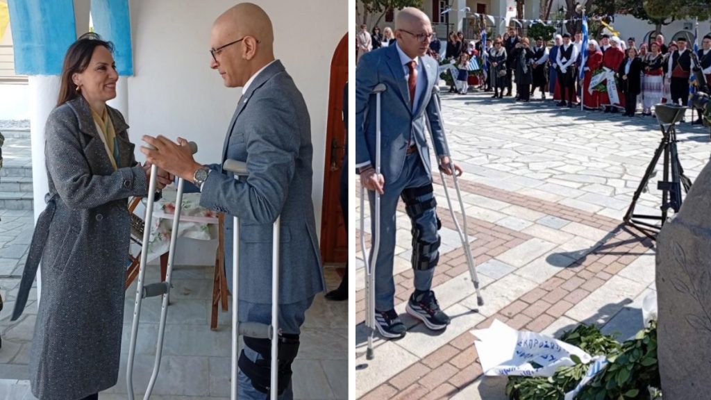 Πρώτη δημόσια εμφάνιση του δημάρχου του Αγίου Ευστρατίου μετά το χειρουργείο για αφαίρεση όγκου (φωτογραφίες)