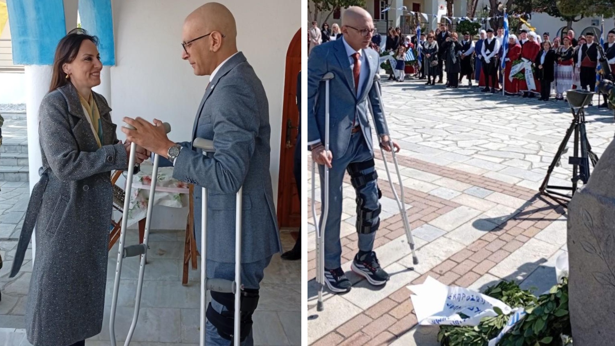 Πρώτη δημόσια εμφάνιση του δημάρχου του Αγίου Ευστρατίου μετά το χειρουργείο για αφαίρεση όγκου (φωτογραφίες)