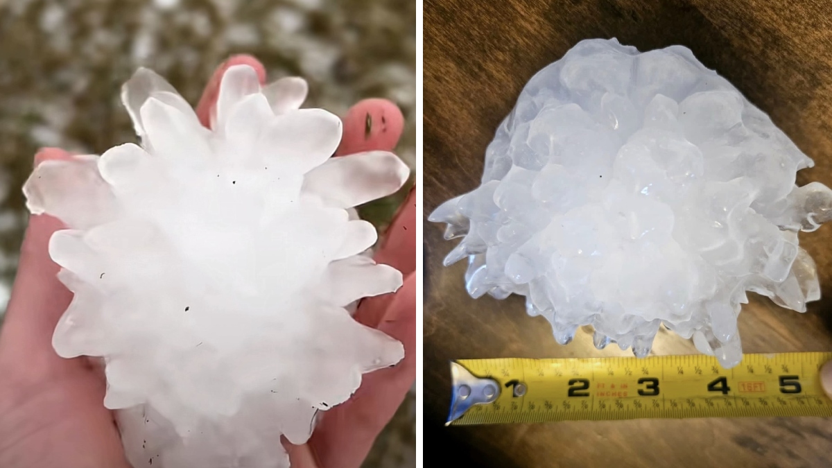 Τεράστια χαλαζόπετρα στο Illinois σε μέγεθος γκρέιπφρουτ (βίντεο)