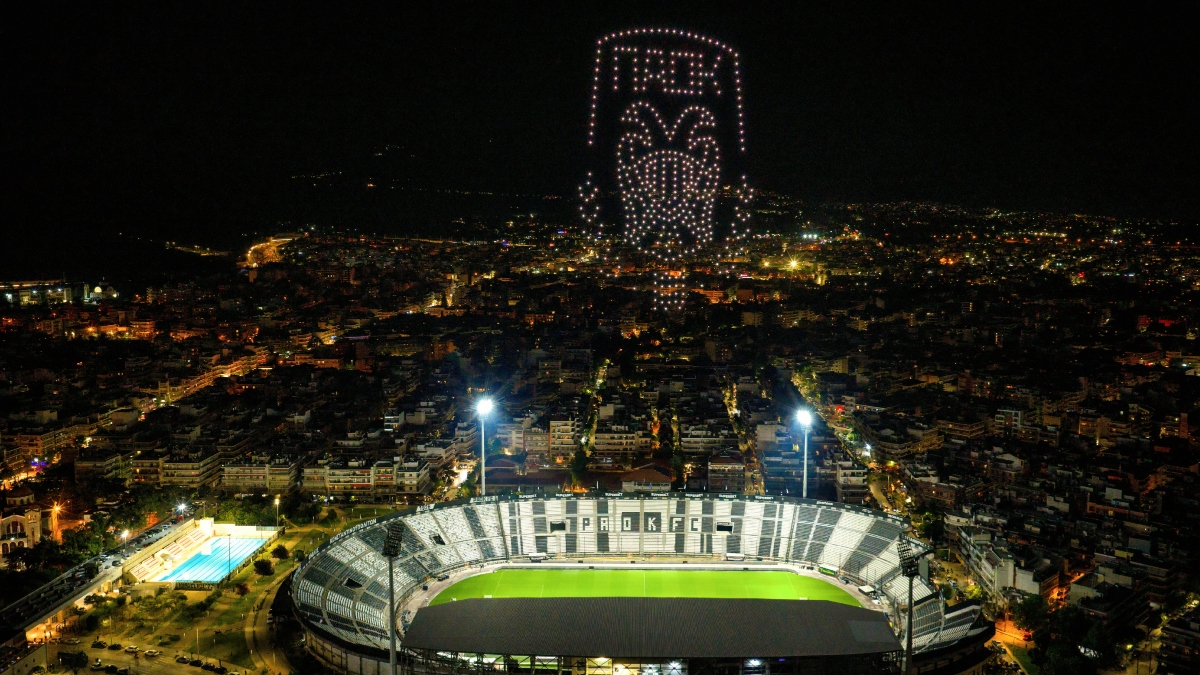 ΠΑΟΚ: Τρομερό drone show για τα 100 χρόνια ζωής στην Τούμπα (Βίντεο)