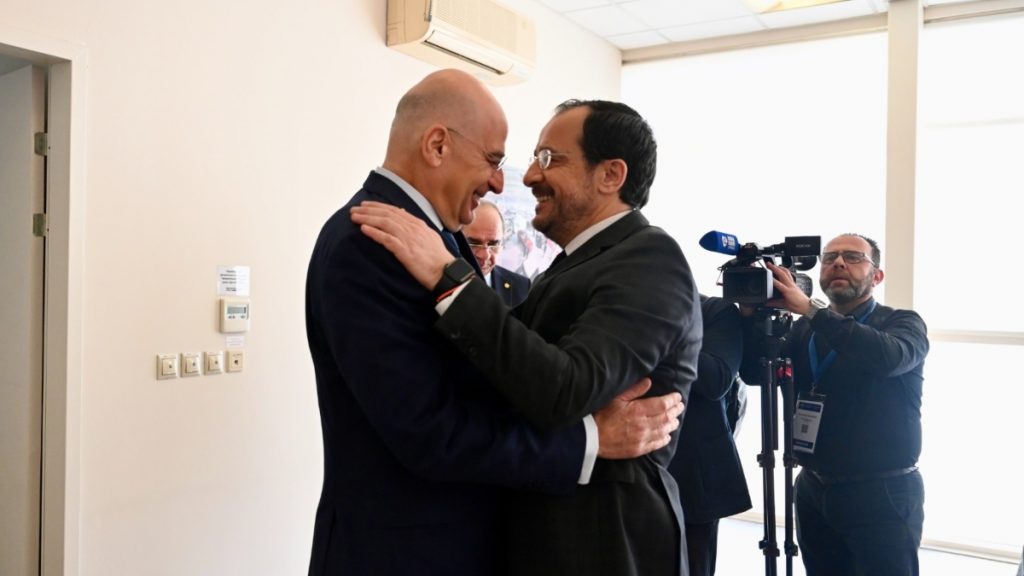Συνάντηση Δένδια με τον Πρόεδρο της Κυπριακής Δημοκρατίας Νίκο Χριστοδουλίδη