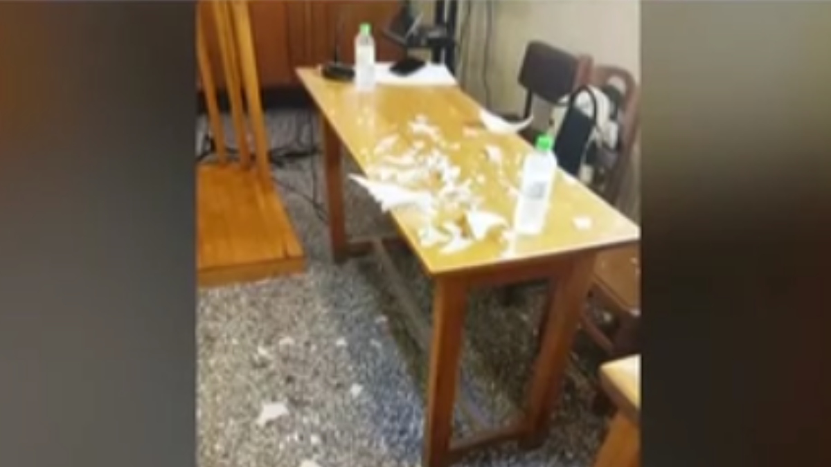 Απίστευτο περιστατικό στη Νάουσα: Φωτιστικό έπεσε στο κεφάλι δικηγόρου μέσα στο Πρωτοδικείο – “Ήμουν τόσο τυχερή, δεν έπαθα τίποτα”